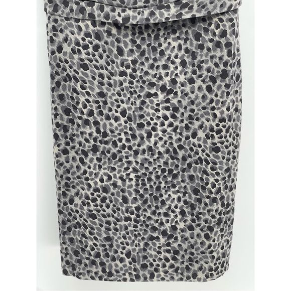 Ann Taylor Dress Silk Women Size 4 Gray Sleeveless Leopard Animal Print Cheetah - Picture 13 of 16